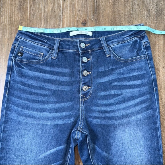 KanCan High-Rise Super Flare Jeans Button Fly 11 / 29 dark blue - Picture 4 of 10